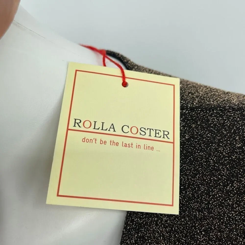 Rolla Coster Gold Metallic Long Sleeve Ruched Bodycon Mini Dress NWT Medium